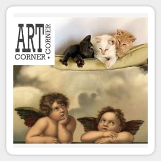 Cute Kittens Funny Cats Art Meme Sticker